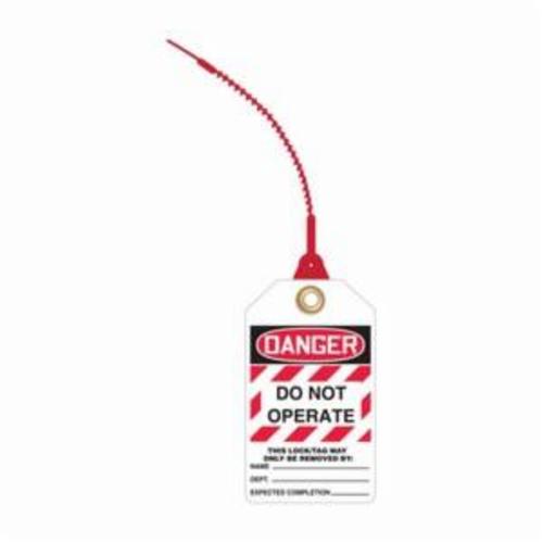 TAG TIE 5-3/4IN 3-1/4IN BK/R/WHT 3/8IN