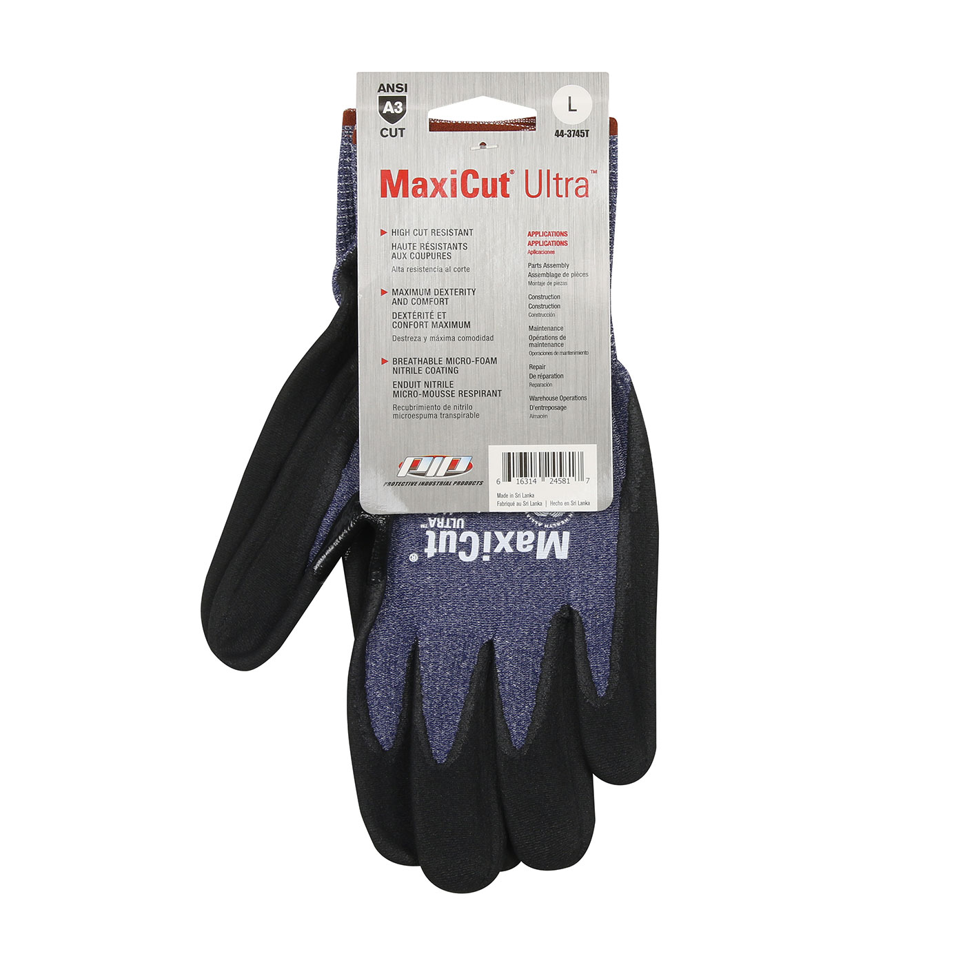 GLOVES CUT-RESISTANT L NITRILE CUT A3 BL