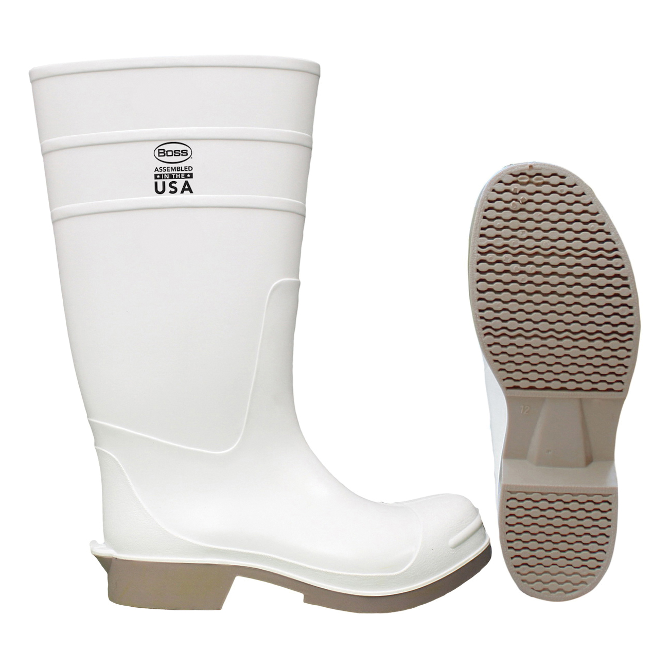 BOOT KNEE SZ 12 PL PVC PVC WHT SAF LOCK
