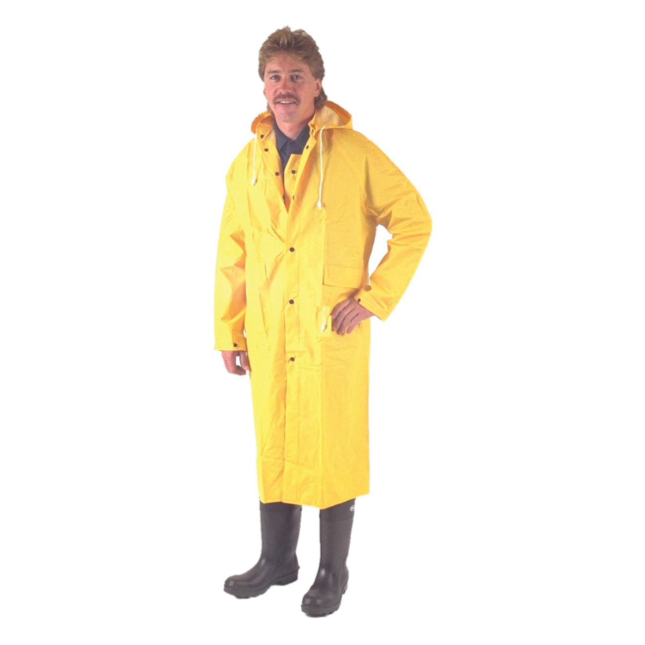 COAT RAIN 2XL YEL PVC/POLYEST WTR 48IN