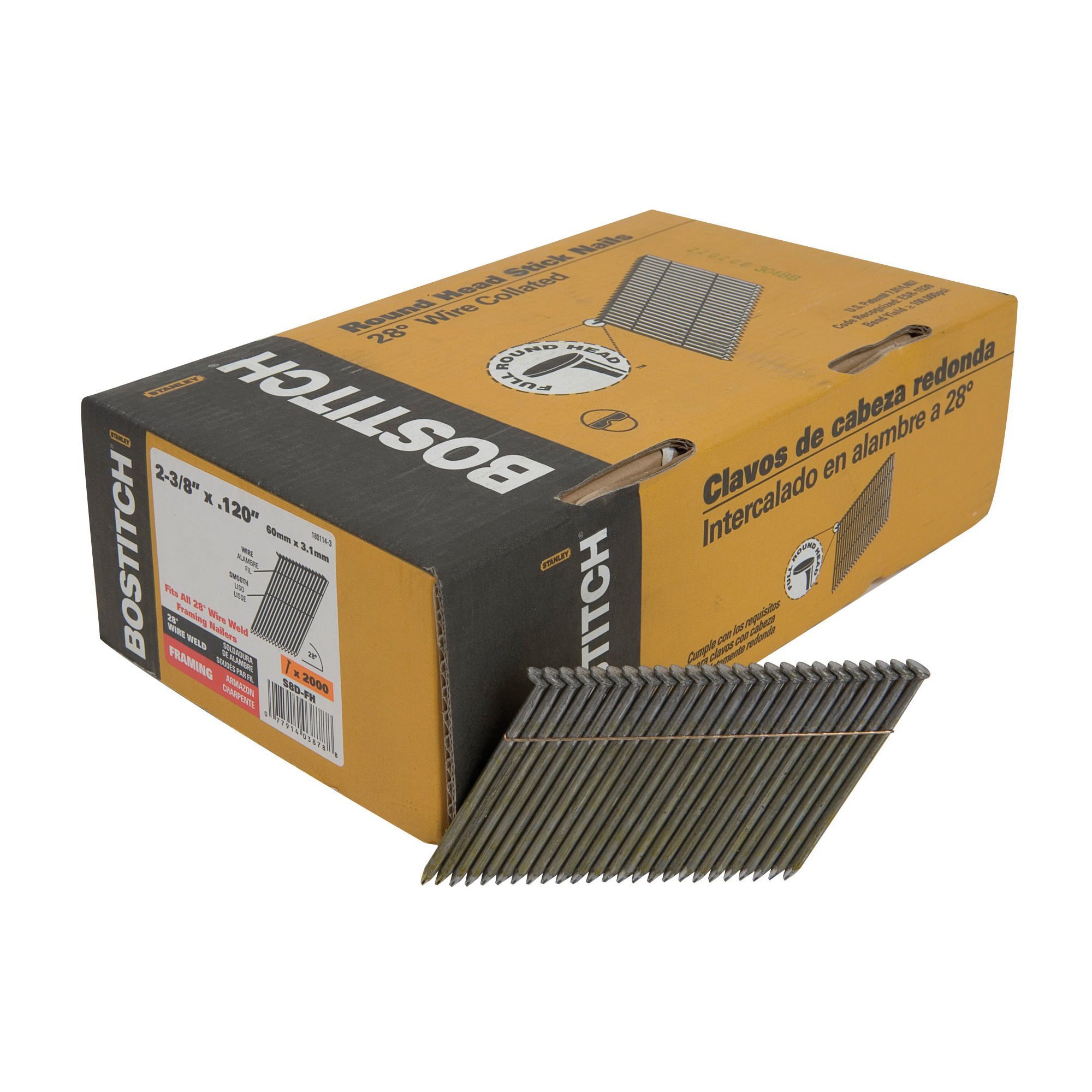 NAIL FRAMING 2-3/8IN 0.12 INDIA CTD STL