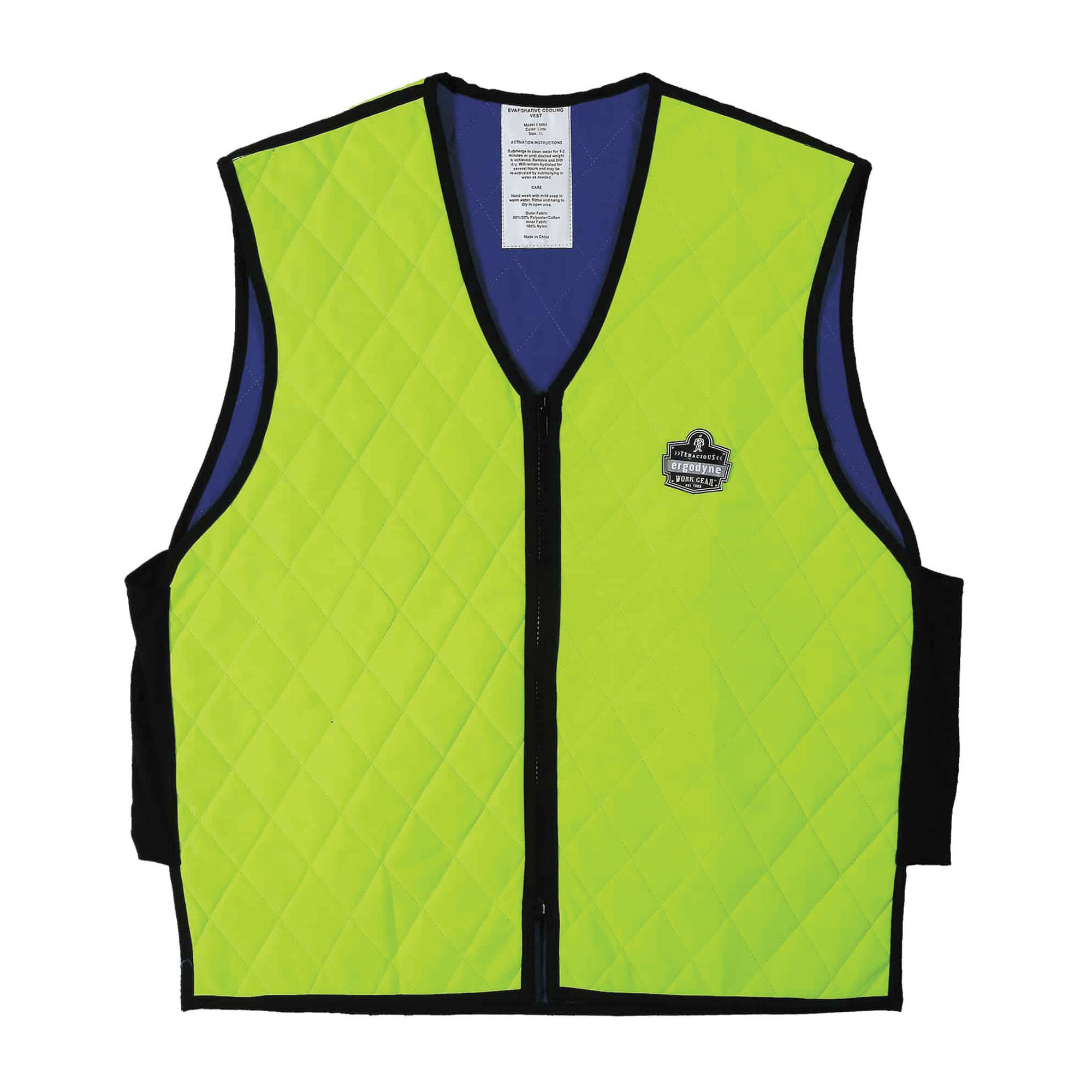 VEST COOLING 2XL LIME FR ZIPPER 24IN