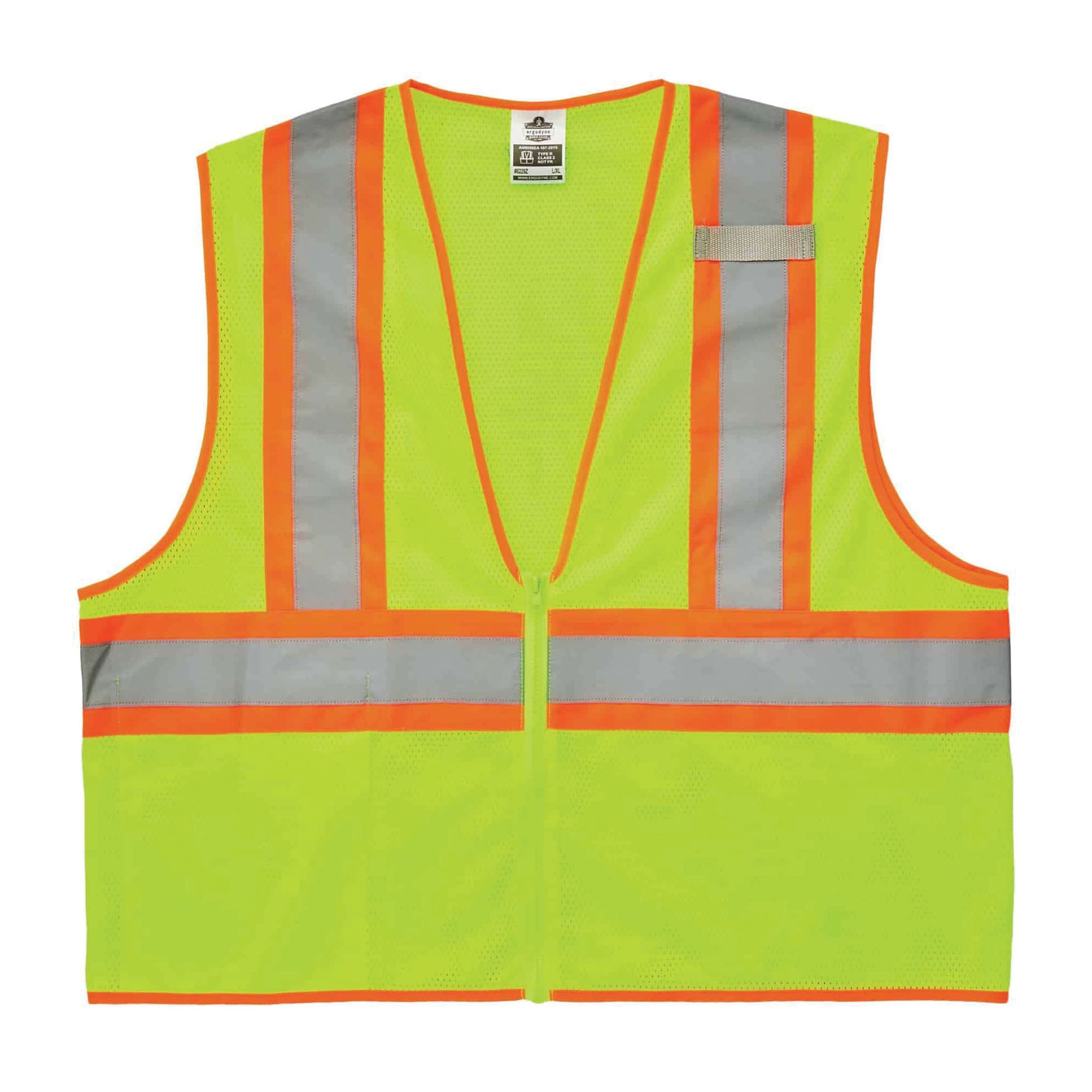 VEST SAF 2XL/3XL HI-VIZ LIME ORN/SIL