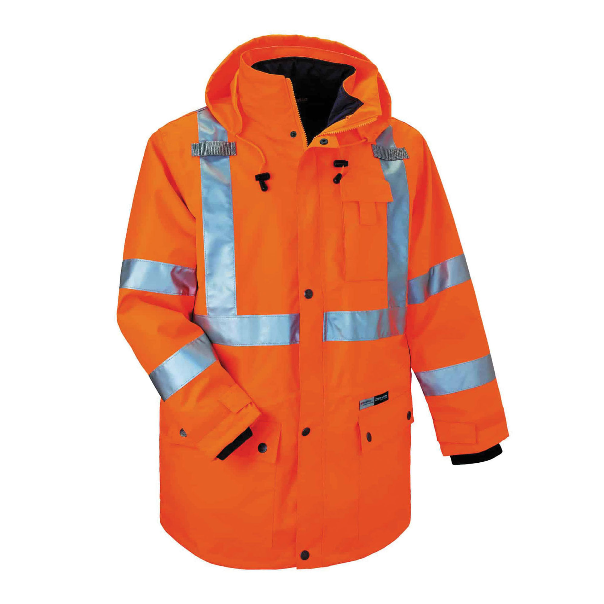 JACKET INSULATED XL BK/HI-VIZ ORN 35IN