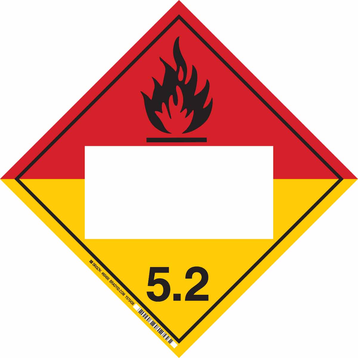 PLACARD DOT VEH 10-3/4IN WHT BK/R/YEL