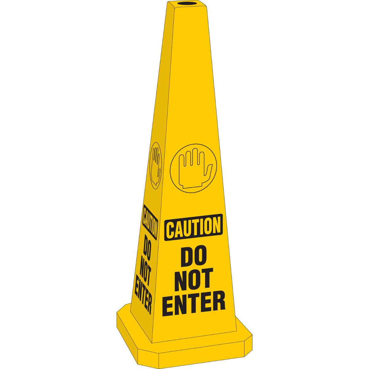 CONE FL 10-1/2IN 10-1/2IN YEL PLSTC