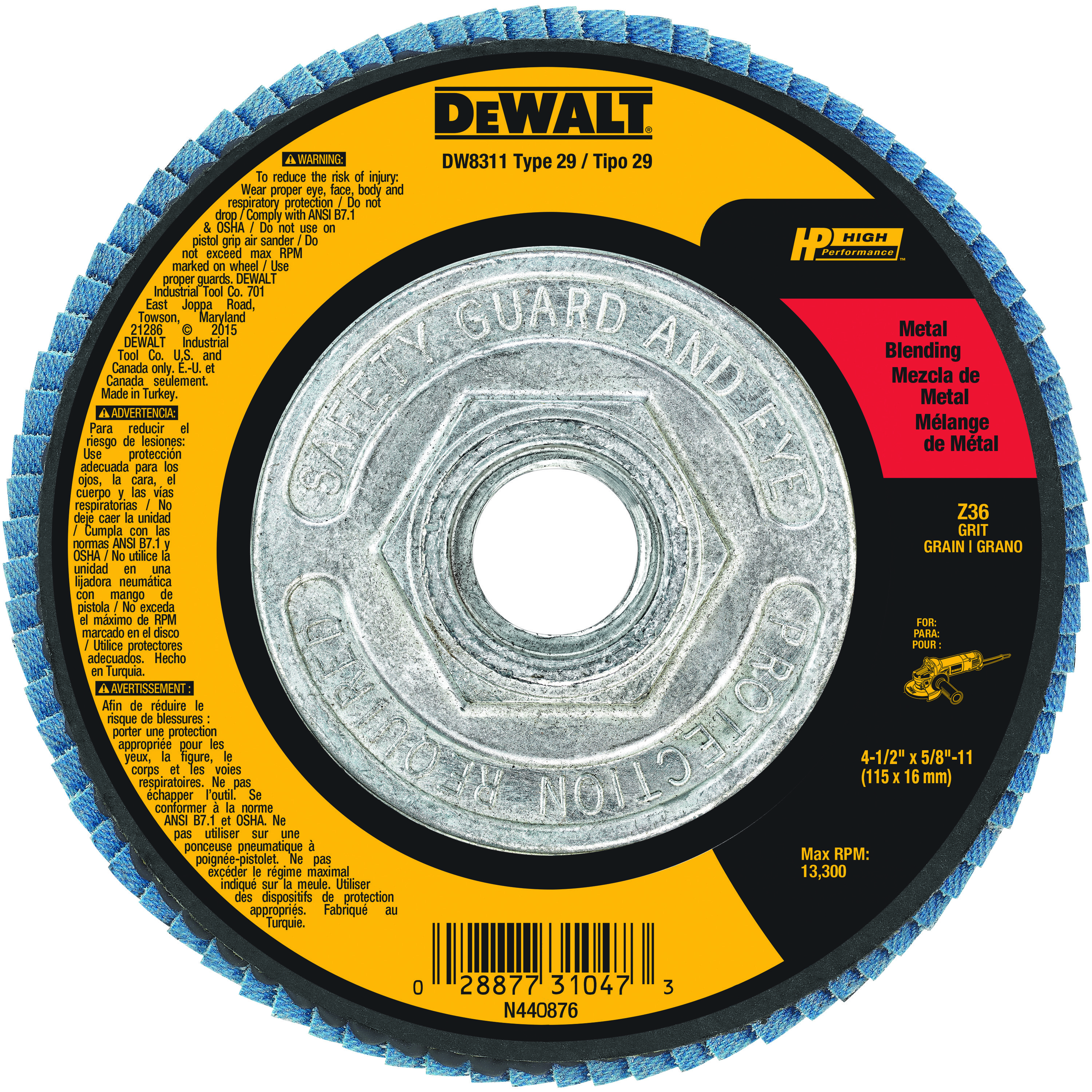 DISC FLAP 4-1/2IN 36 CRS TYPE 29 5/8-11