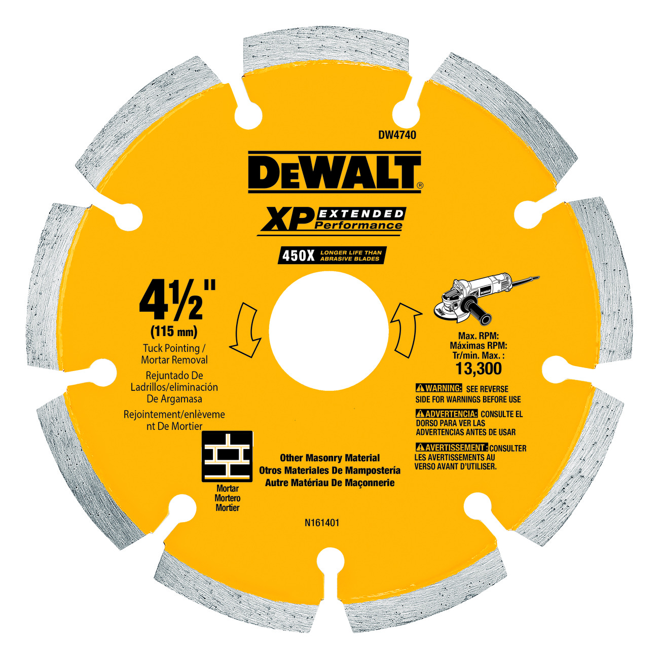 BLADE SAW DMD 4-1/2IN 1-1/4IN 7/8IN DRY