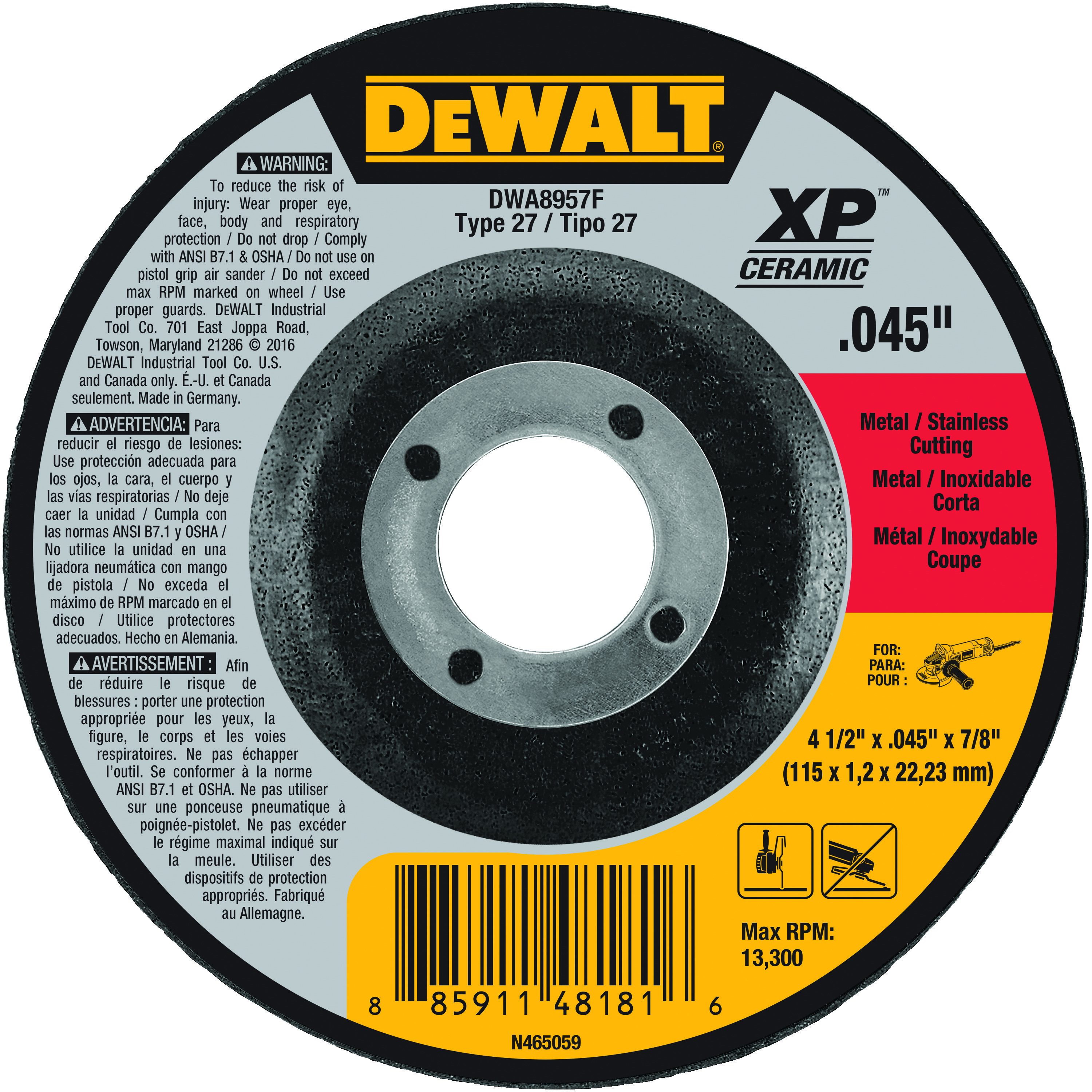 WHEEL CTR DEPRESSED 4-1/2IN 0.045IN