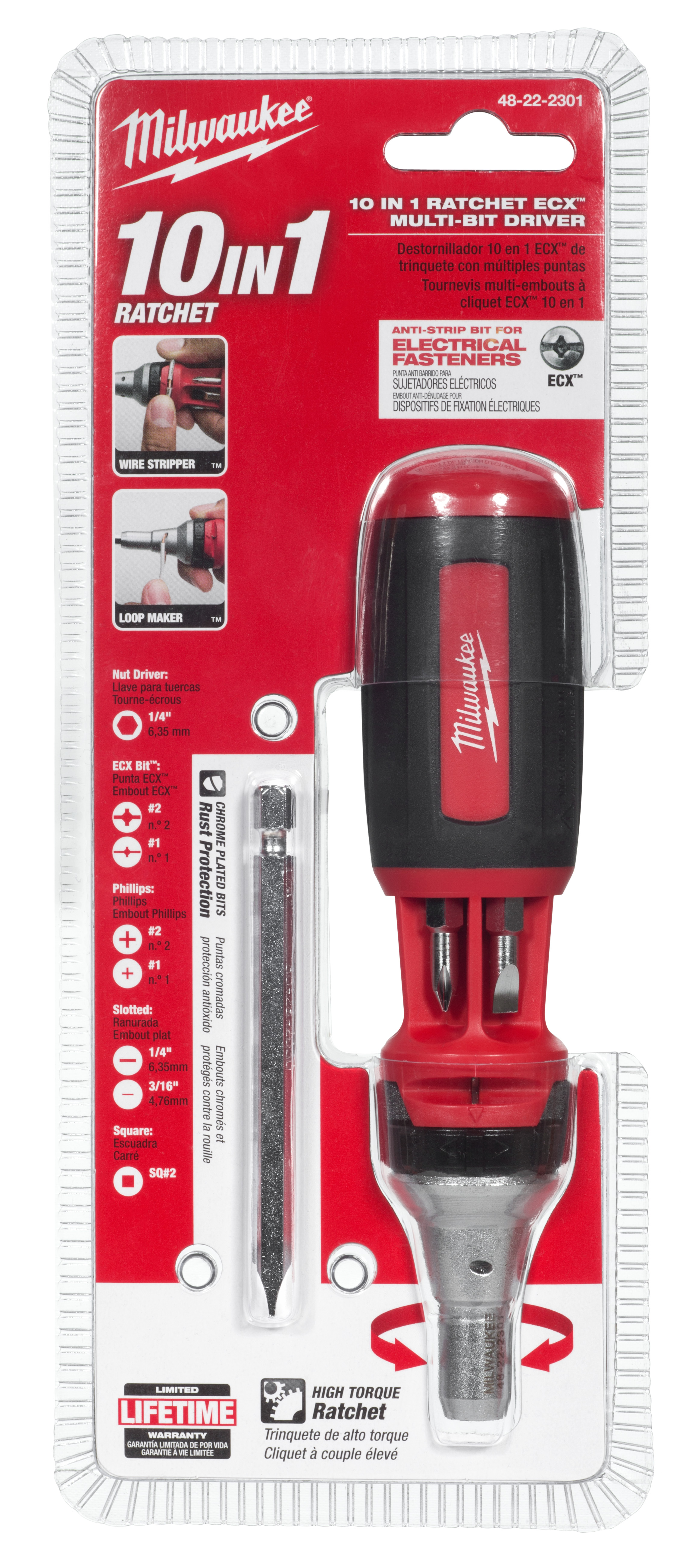 SCREWDRIVER MULTI-BIT 10-IN-1 1-ENDED 8