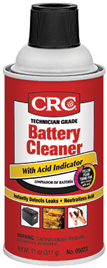 BATTERY CLEANER WITH ACID INDICATOR