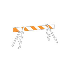 TRAFFIC BARRICADE SET ORN/WHT 42IN 10FT