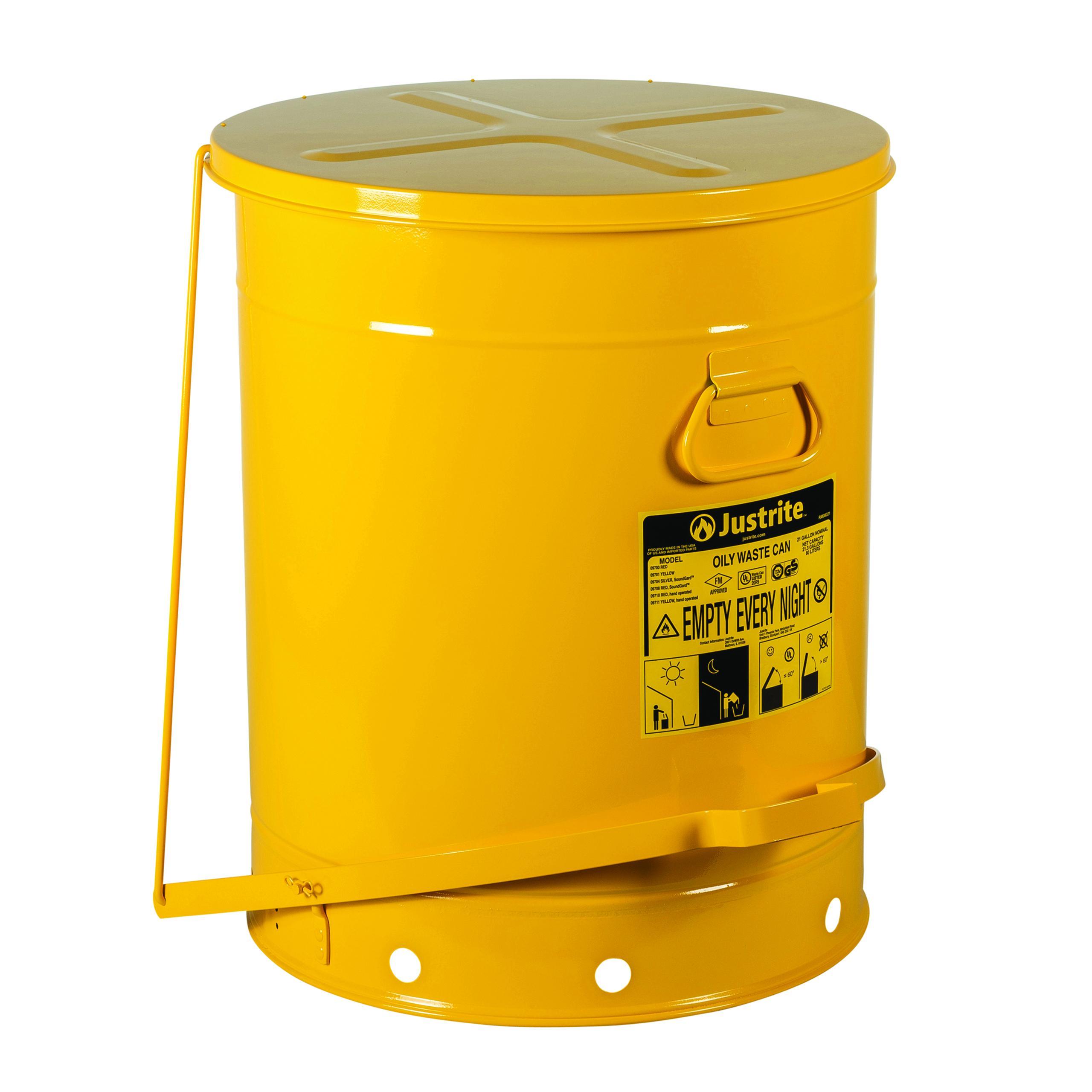 21 GAL. YELLOW OILY WASTE CAN