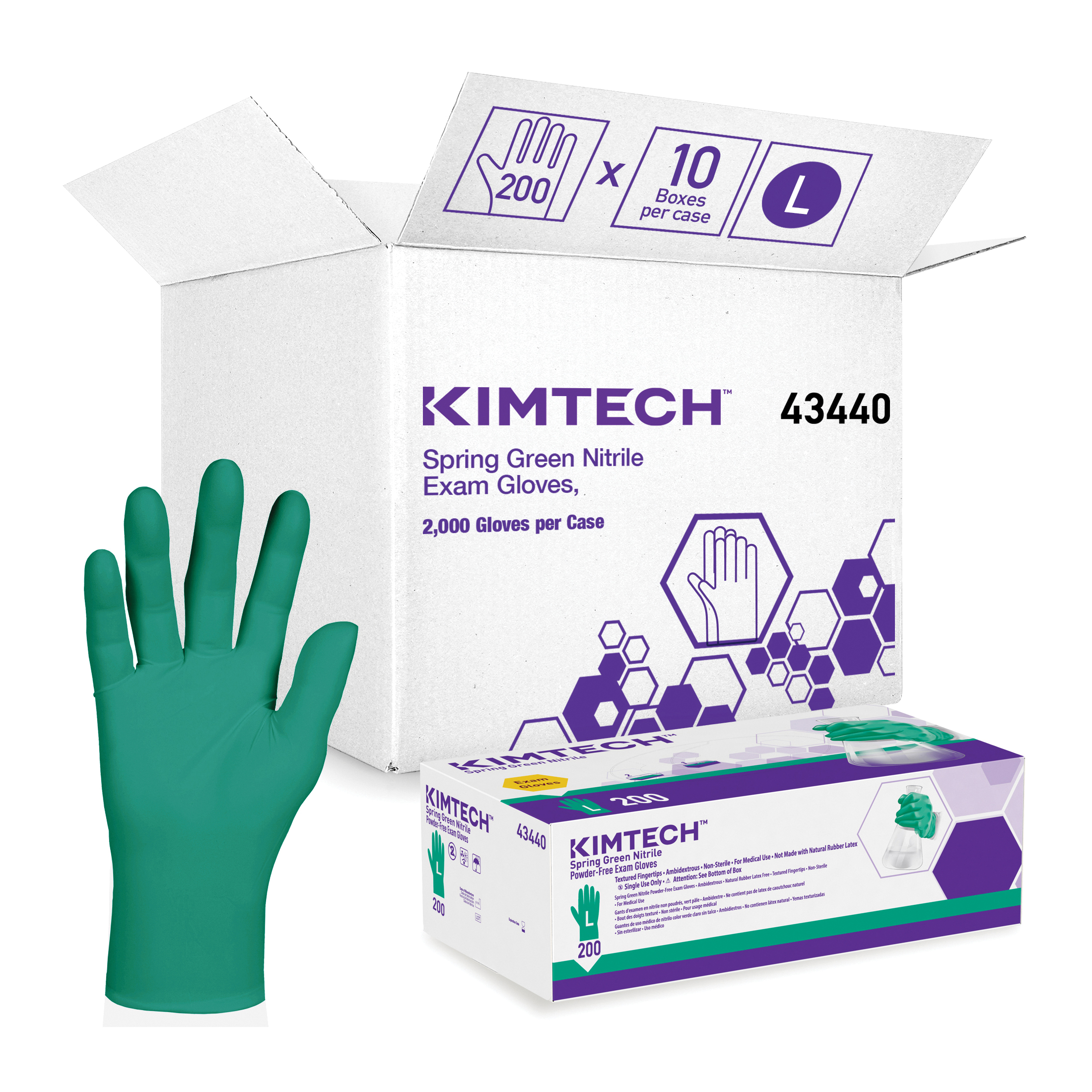 GLOVES DISPOSABLE L NITRILE SPR GRN