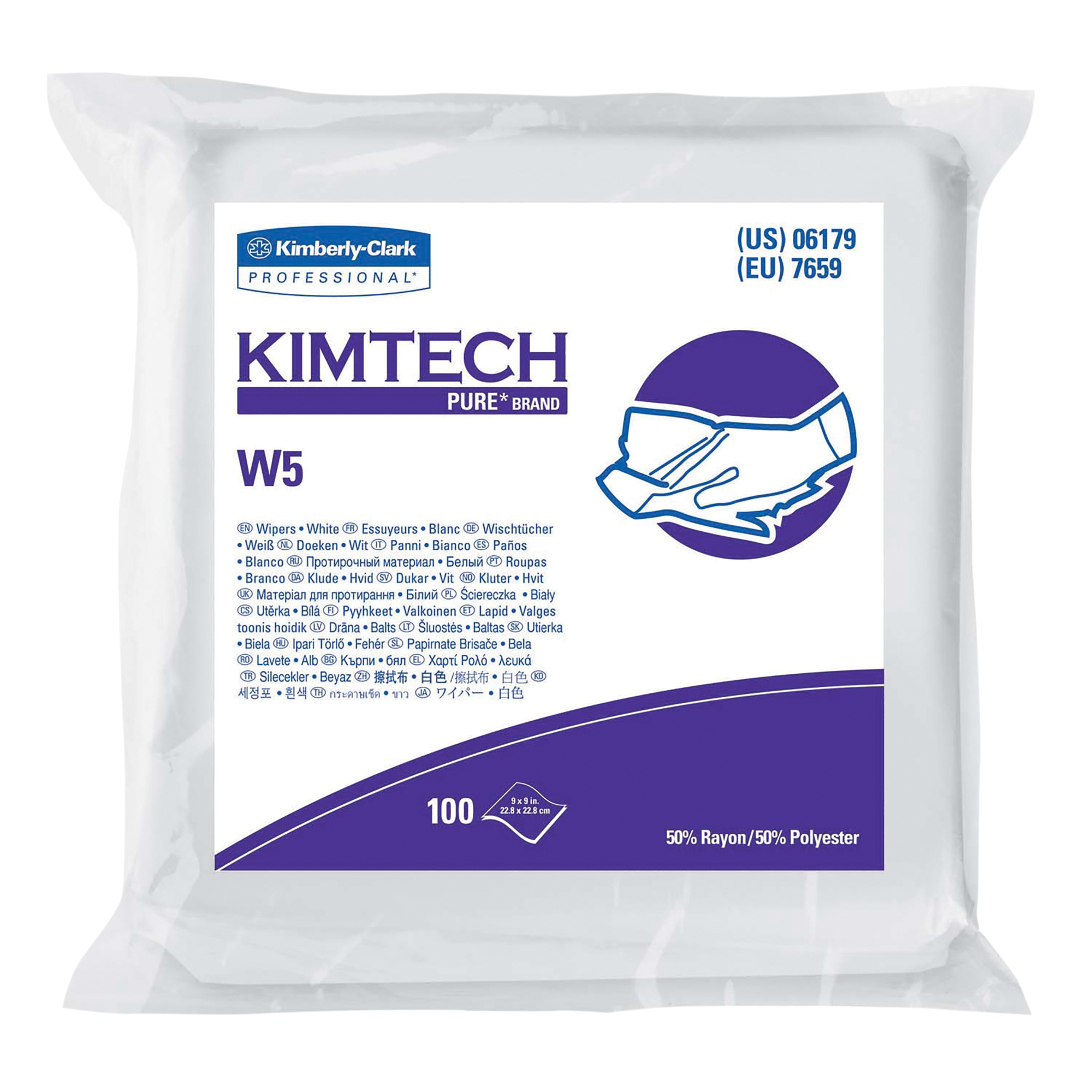 KIMTECH PURE WIPES CL5 9 X 9 WHITE