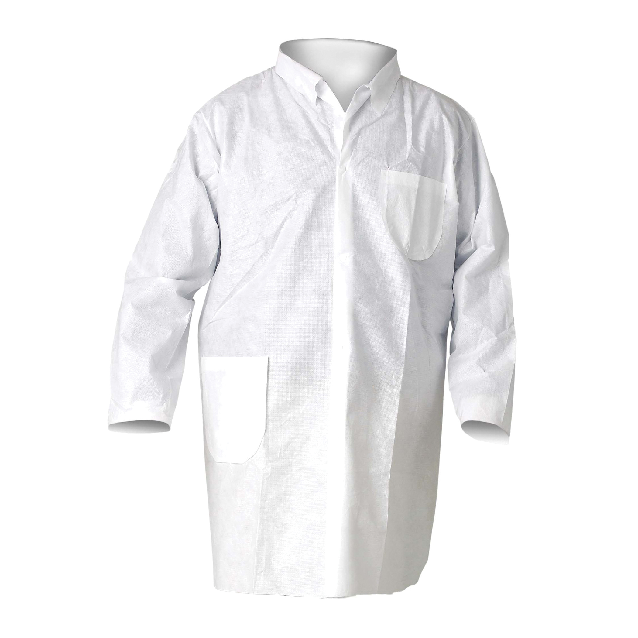 COAT LAB UNISEX 2XL WHT SNAP FR 2 1.6OZ