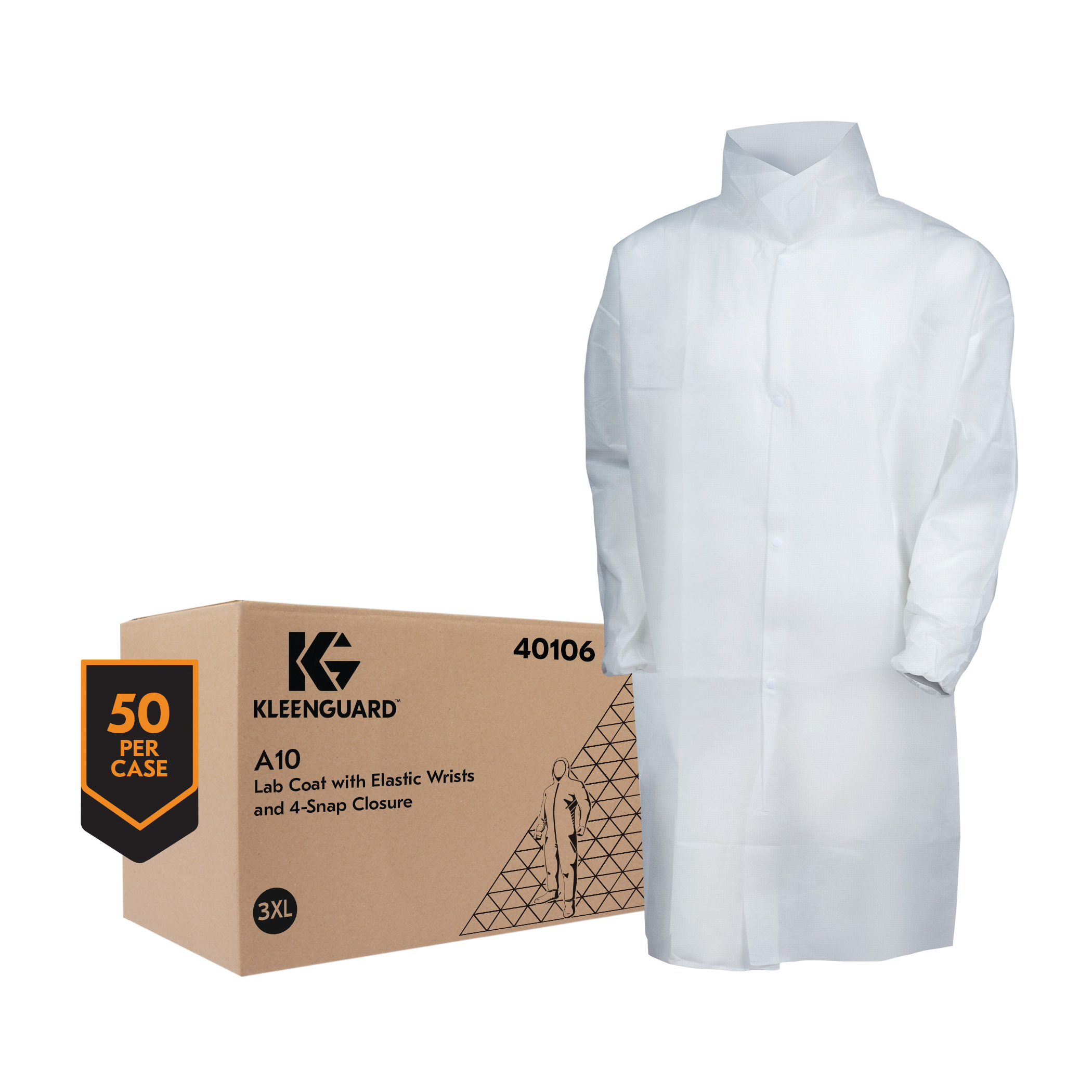 COAT LAB DISPOSABLE UNISEX 3XL WHT