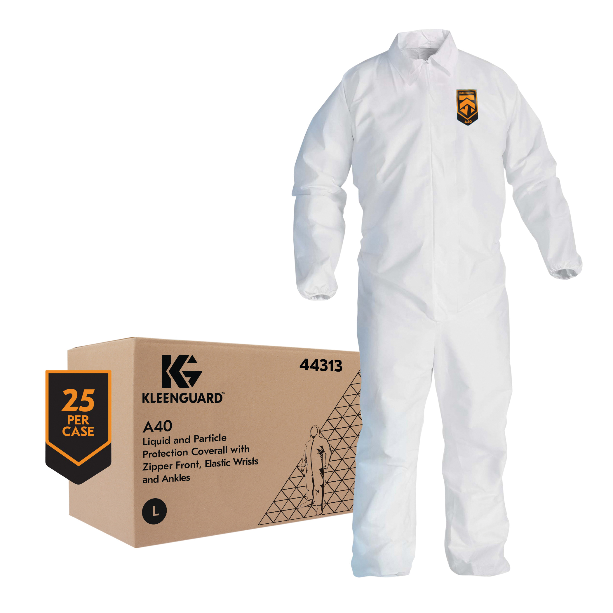 COVERALL A40 LG ZIPPER ELAST WR/ANKLE