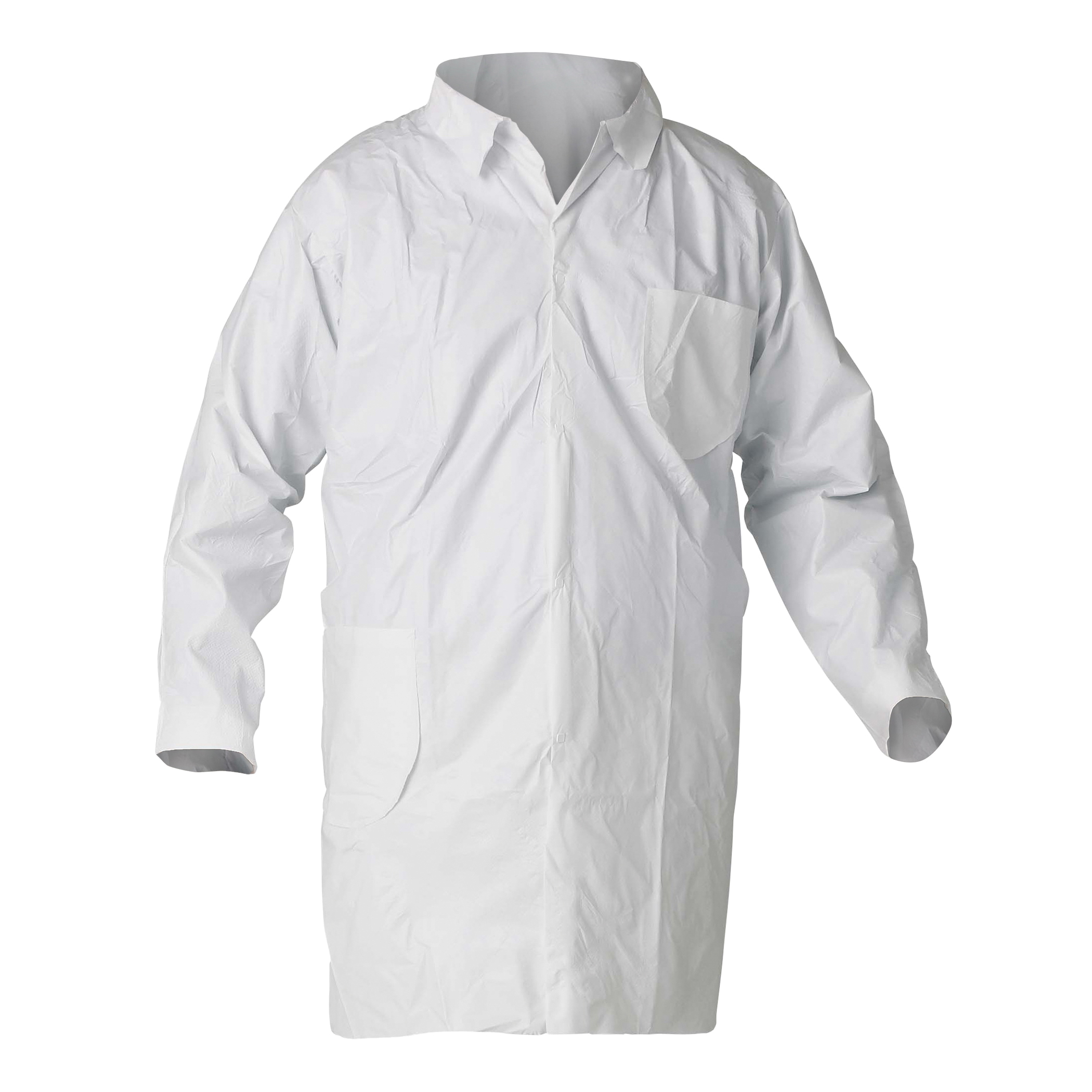 COAT LAB UNISEX L WHT SNAP FR 2