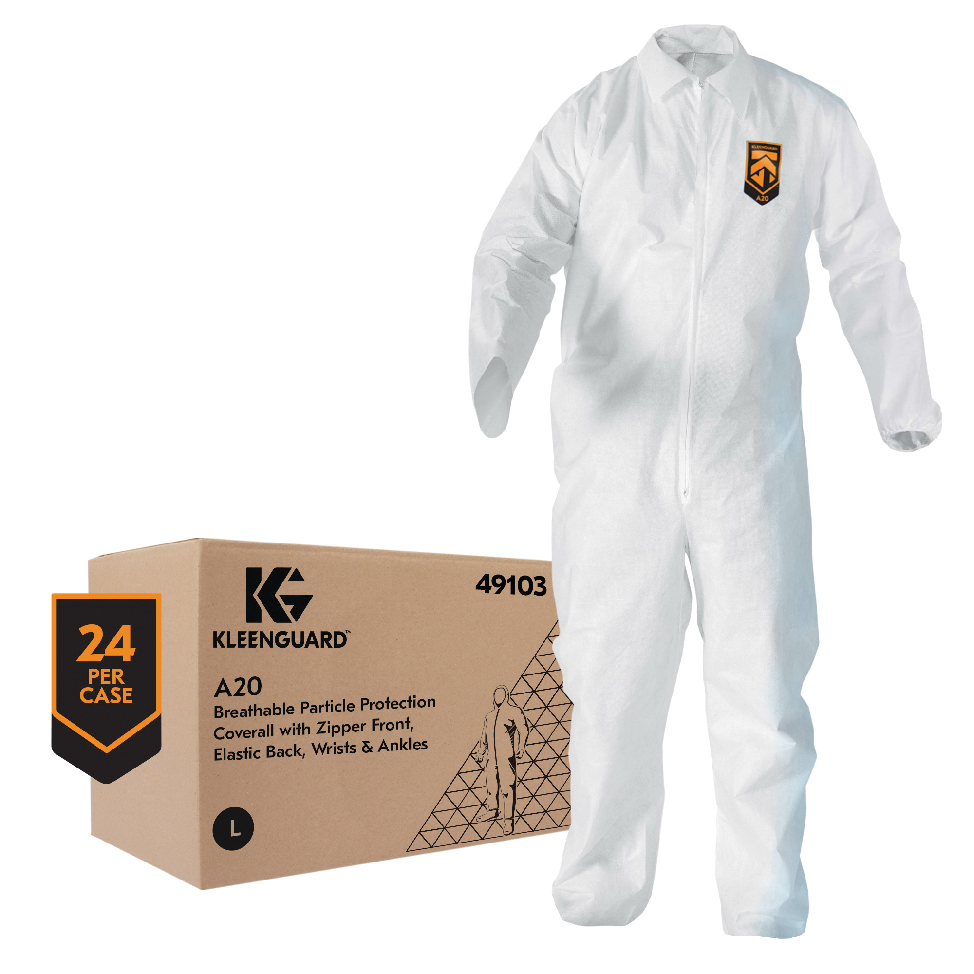 COVERALL A20 LG ELASTIC BK WRS ANK