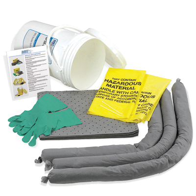 KIT SPILL 10GAL BKT W LID WHT BKT MRO