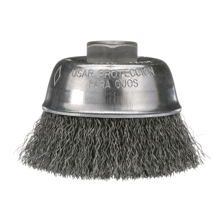 CUP BRUSH 3-1/2 X 5/8-11 .014 WIRE