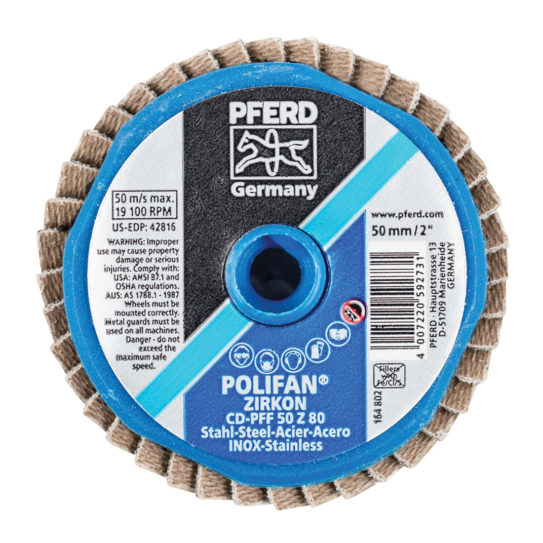 2 80 GRIT POLIFAN MINI ZIRC FLAP DISC