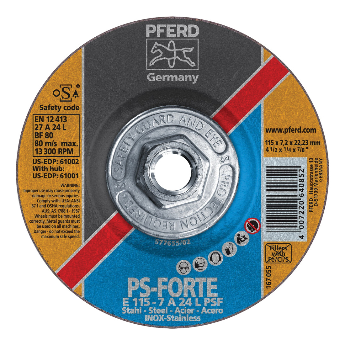 4-1/2 X 1/4 X 5/8-11A24PST TY27