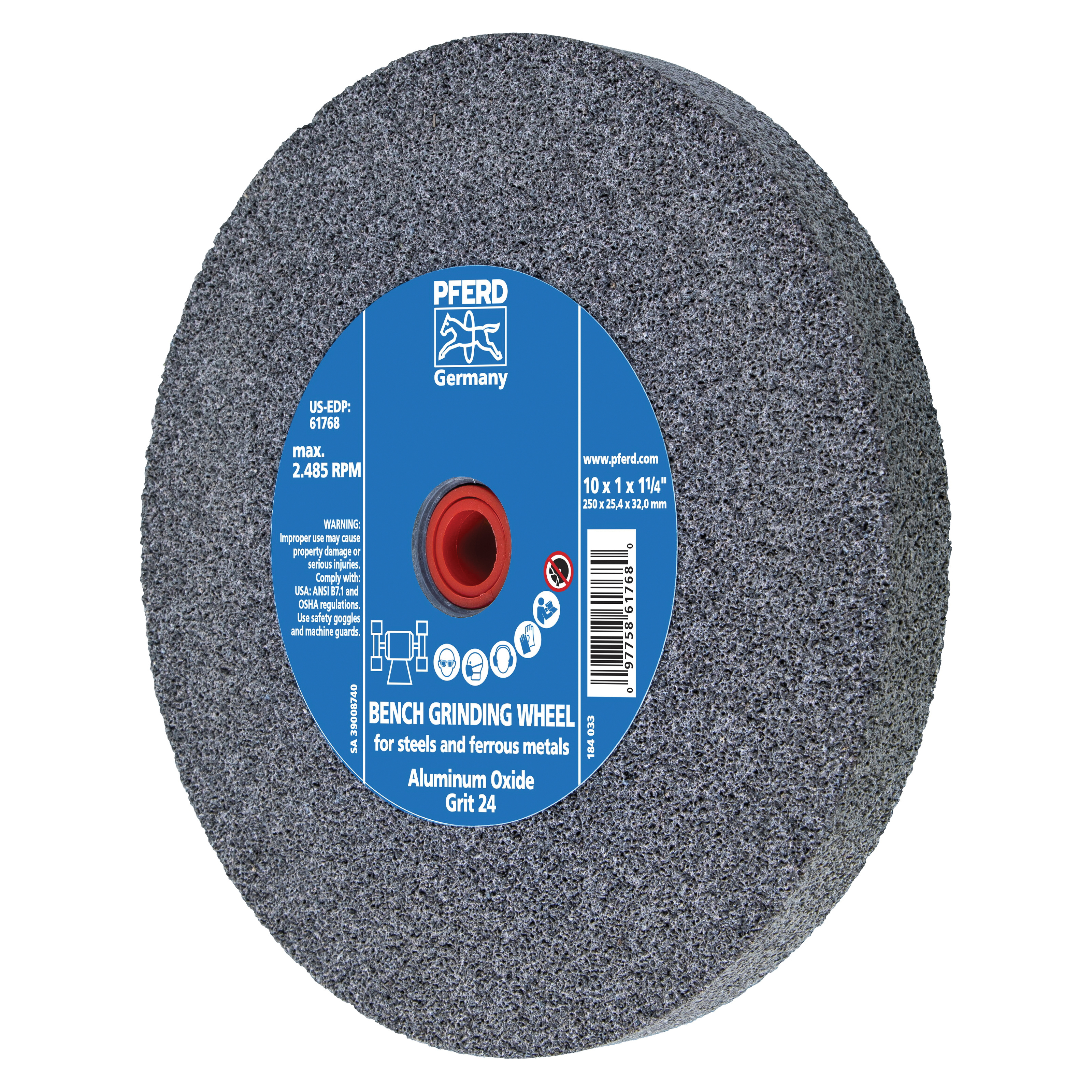 10 X 1 X 1-1/4 24 GRIT BENCH WHEEL