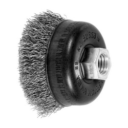2-3/4IN CRMPD WIRE CUP BRUSH .014 SS 5/8