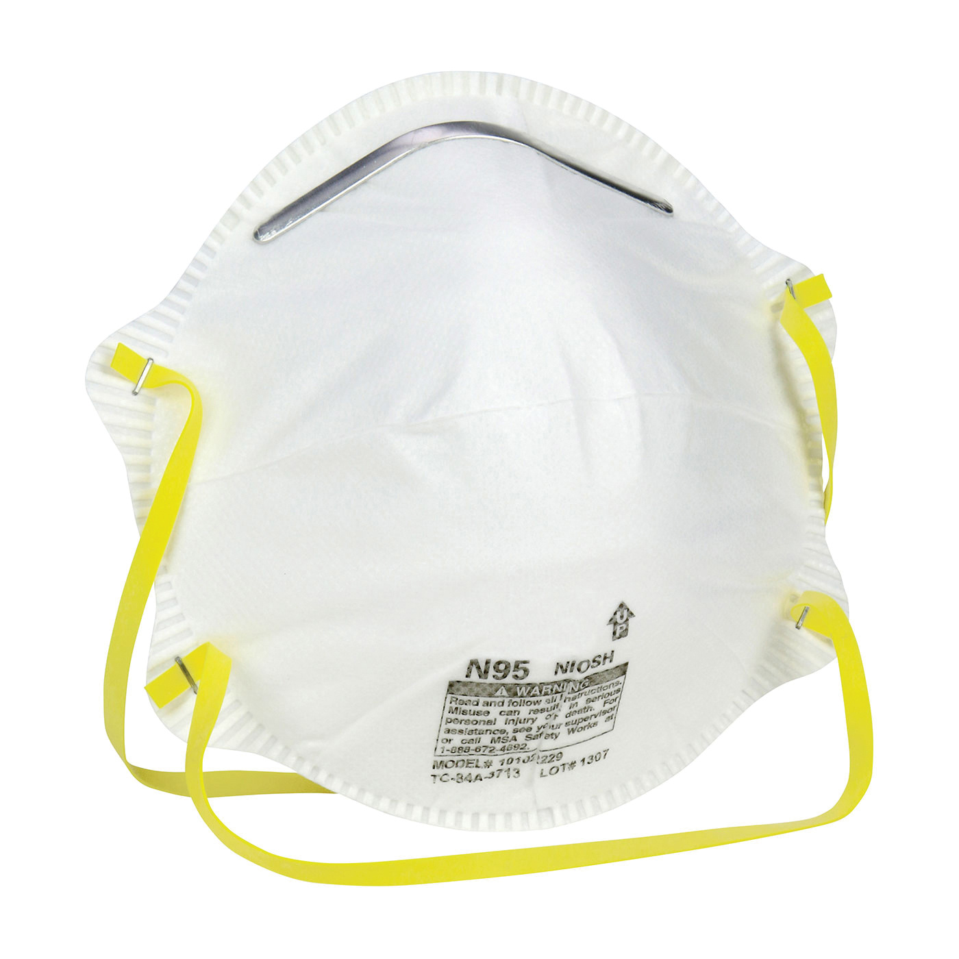 RESPIRATOR DISPOSABLE UNIV WHT