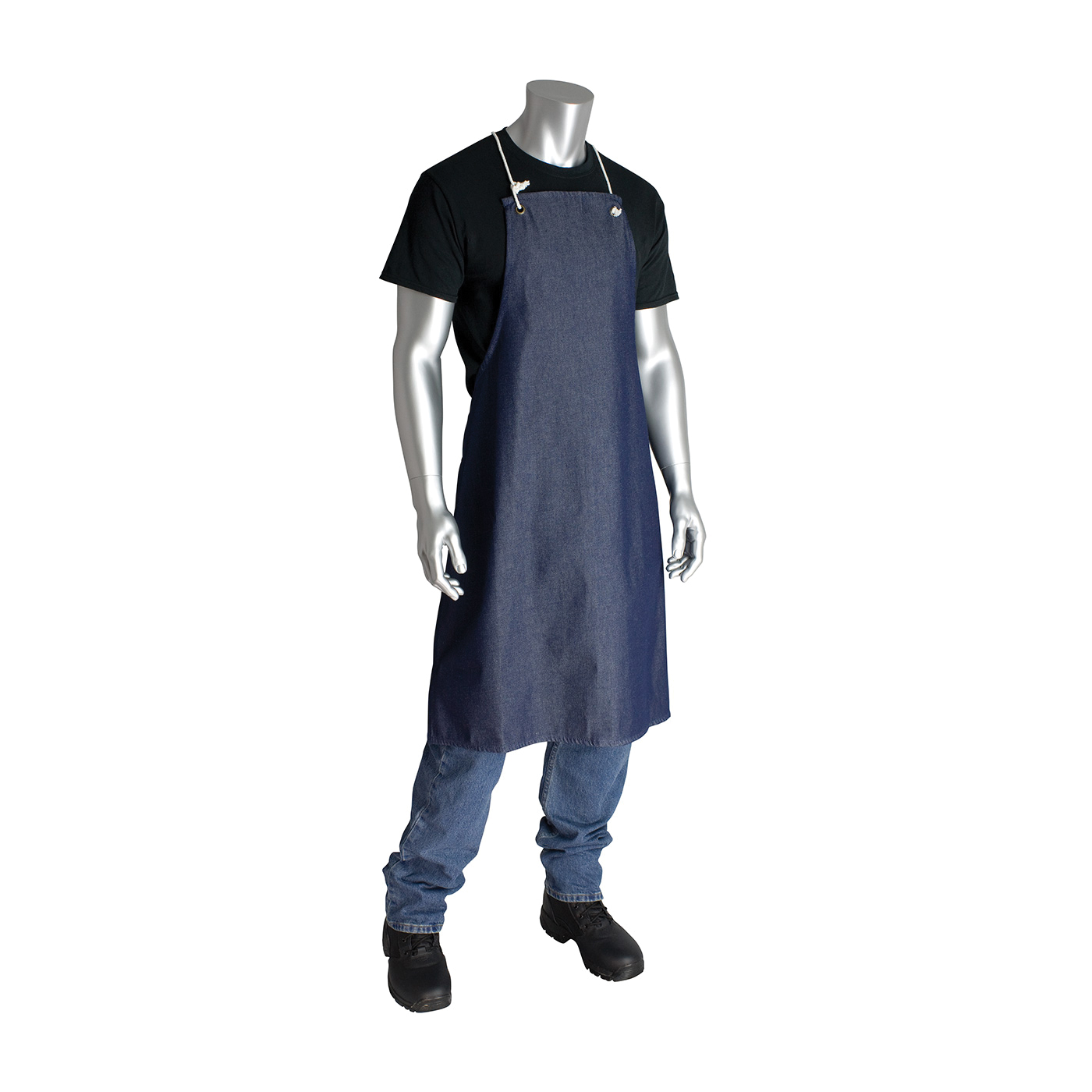 APRON BIB BLU CTN/DENIM 36-1/2INL 28INW