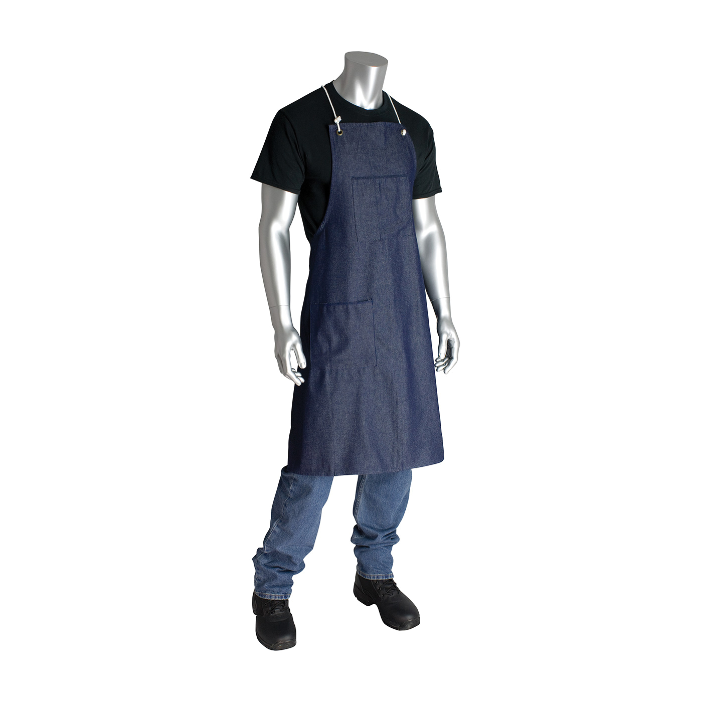 APRON BIB BLU CTN/DENIM 38INL 28INW 2P