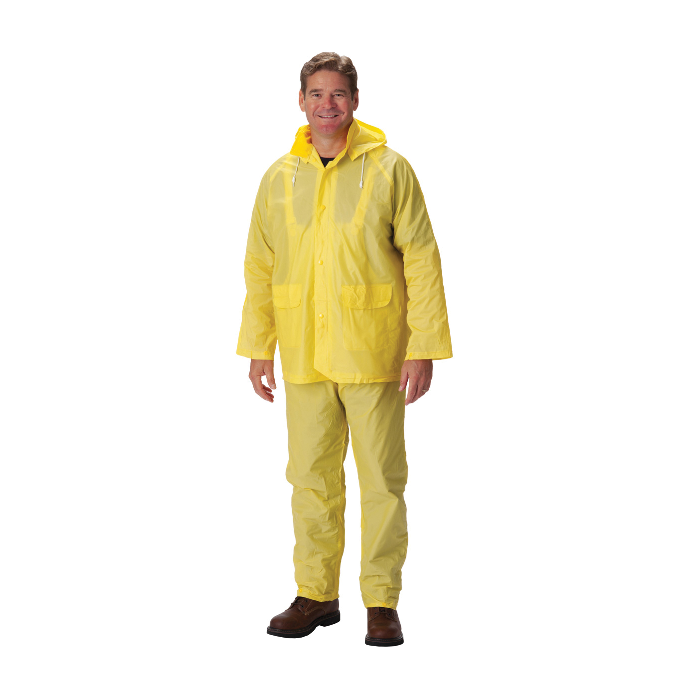 RAINSUIT L YEL PVC DETACHABLE 54IN 48IN