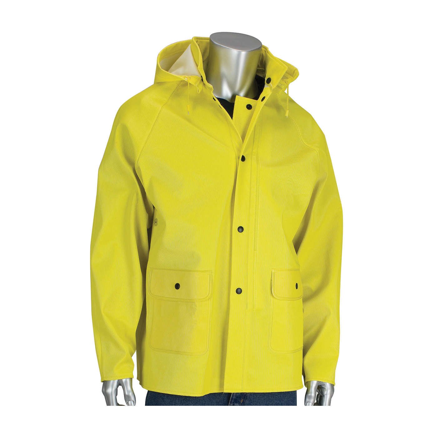 JACKET RAIN 2XL YEL POLYEST/PVC 62IN YES