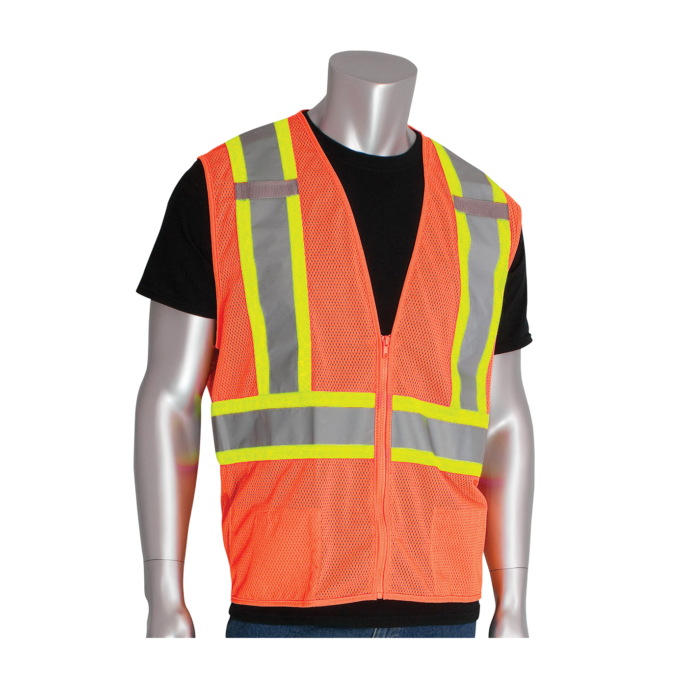 VEST ACS SAF 2XL HI-VIZ ORN POLYEST 29IN