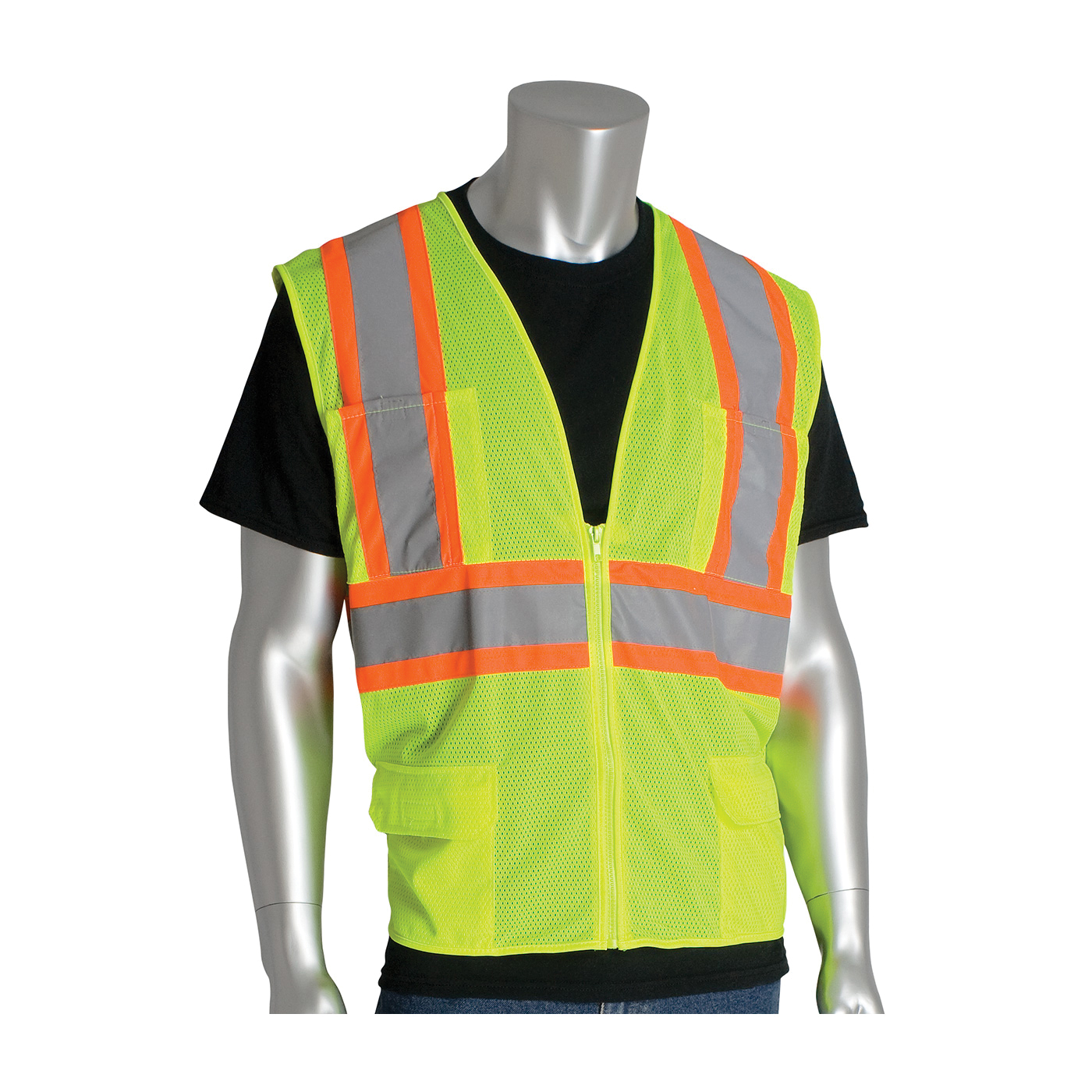 VEST SAF 2XL HI-VIZ LIME YEL 54.3IN 28IN