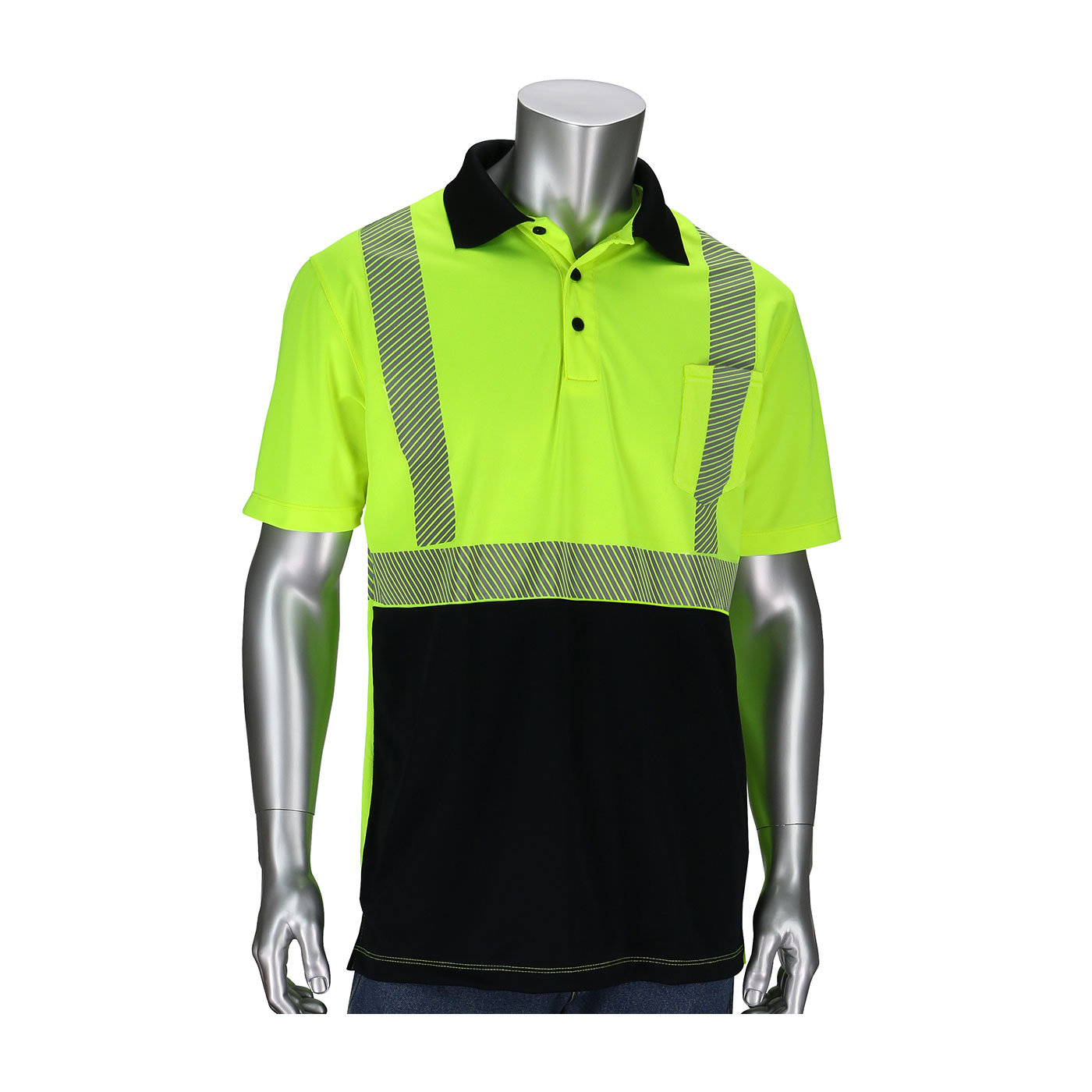 SHIRT POLO NO 4XL HI-VIZ LIME YEL 32IN