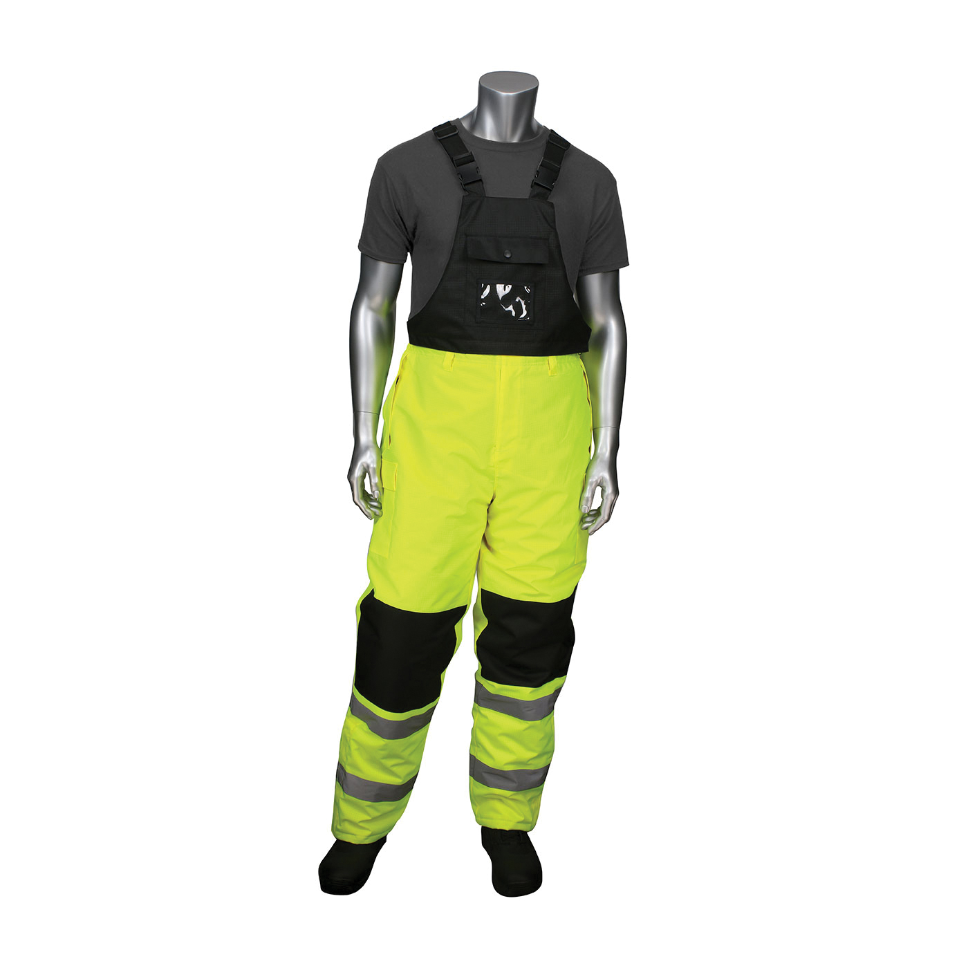 OVERALL BIB 2XL HI-VIZ YEL 33.2IN 18.9IN