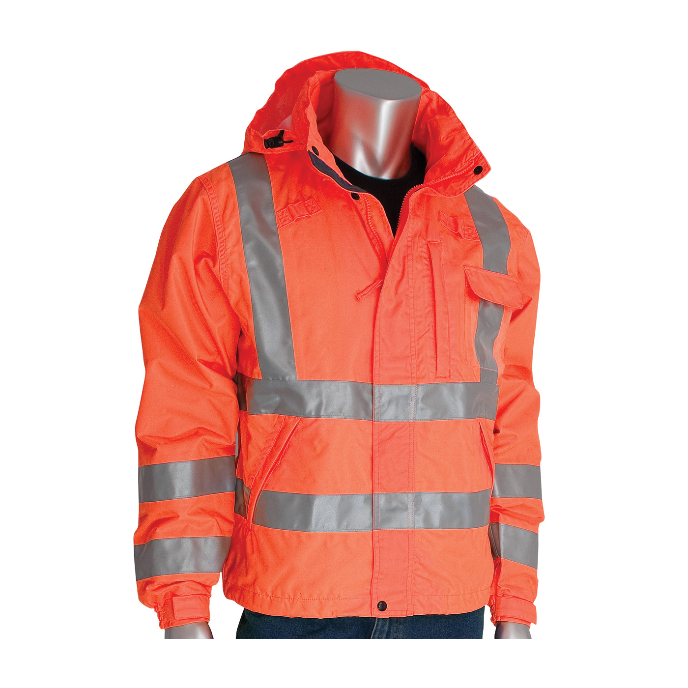 JACKET RAIN UNISEX 2XL HI-VIZ ORN 62IN