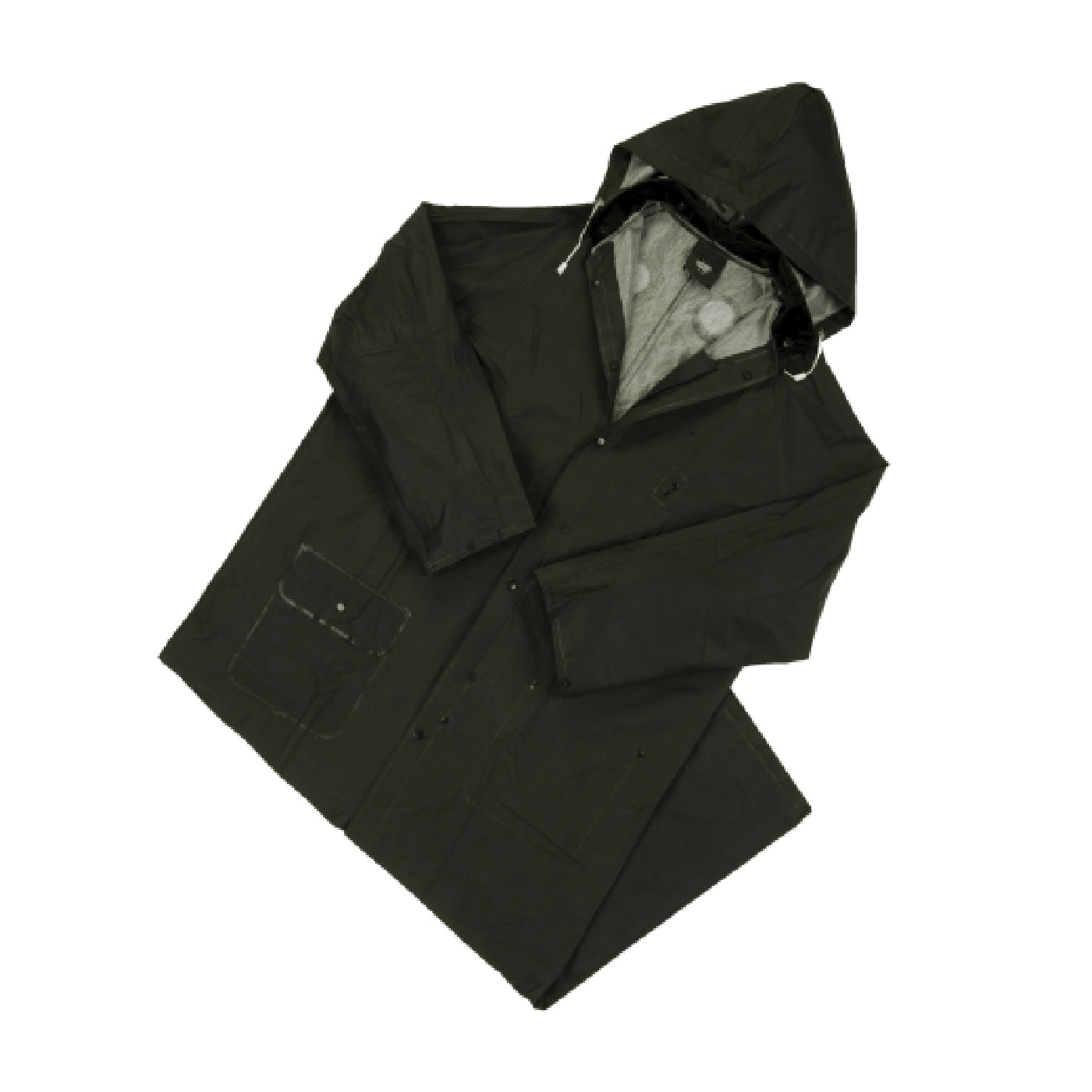 COAT RAIN UNISEX 2XL BK POLYEST/PVC NO 2