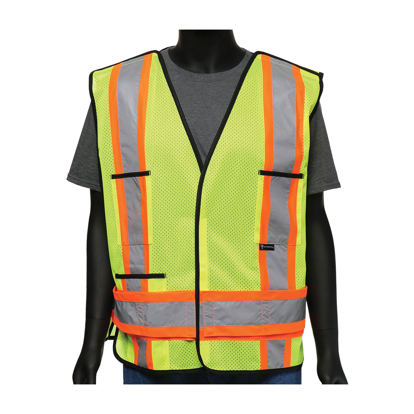 VEST SAF 2XL HI-VIZ GRN POLYEST MESH