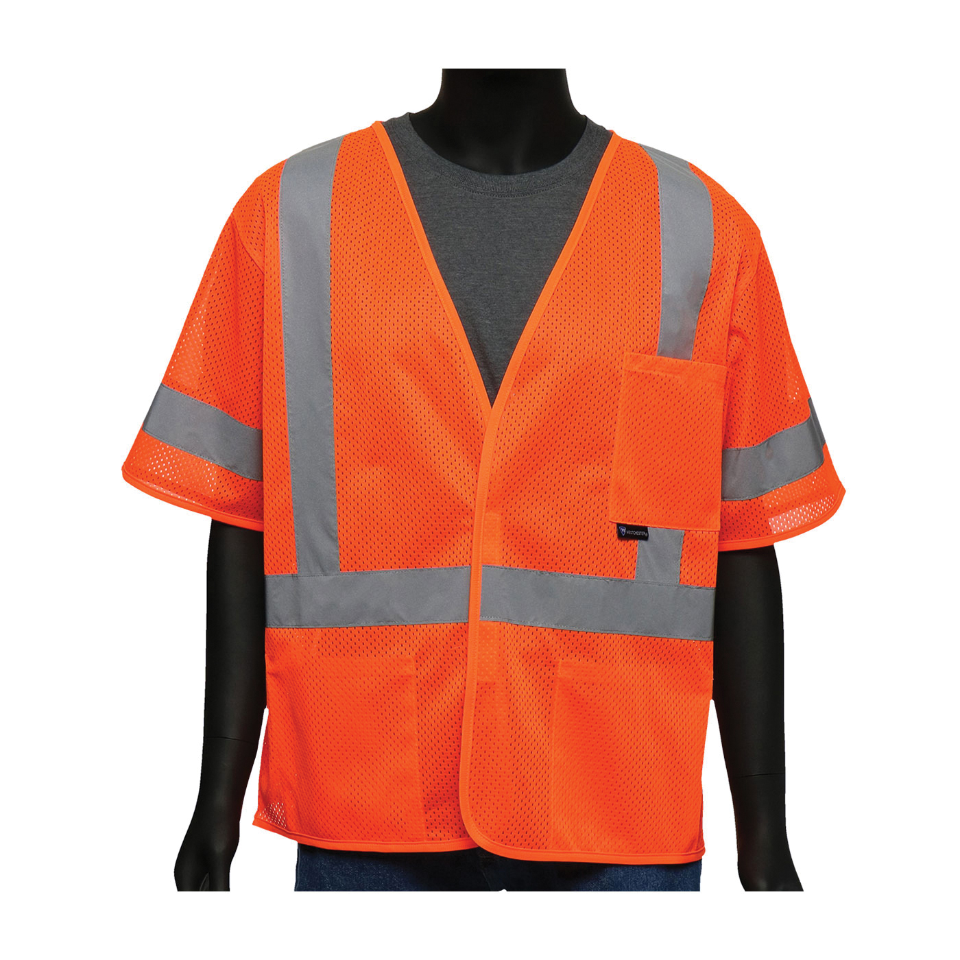 VEST SAF 2XL HI-VIZ ORN POLYEST MESH