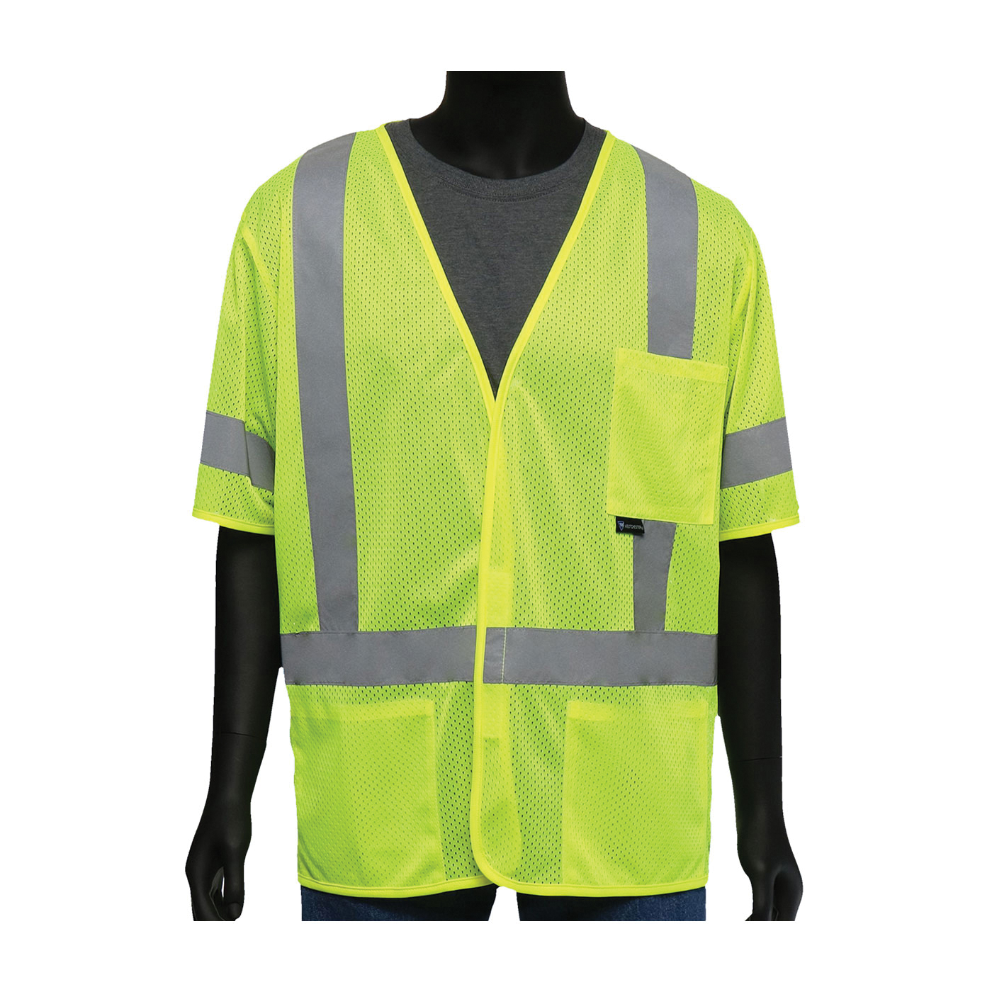 VEST SAF 2XL HI-VIZ GRN POLYEST MESH