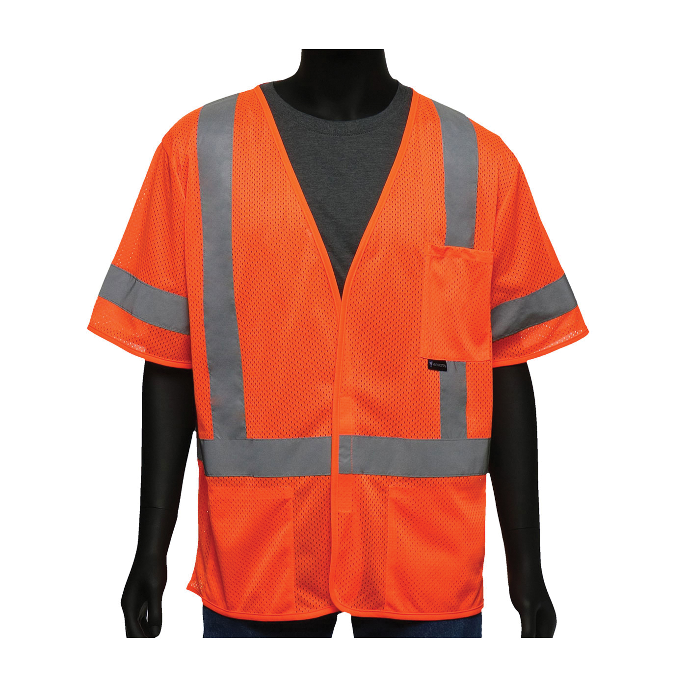 VEST SAF 2XL HI-VIZ ORN POLYEST MESH