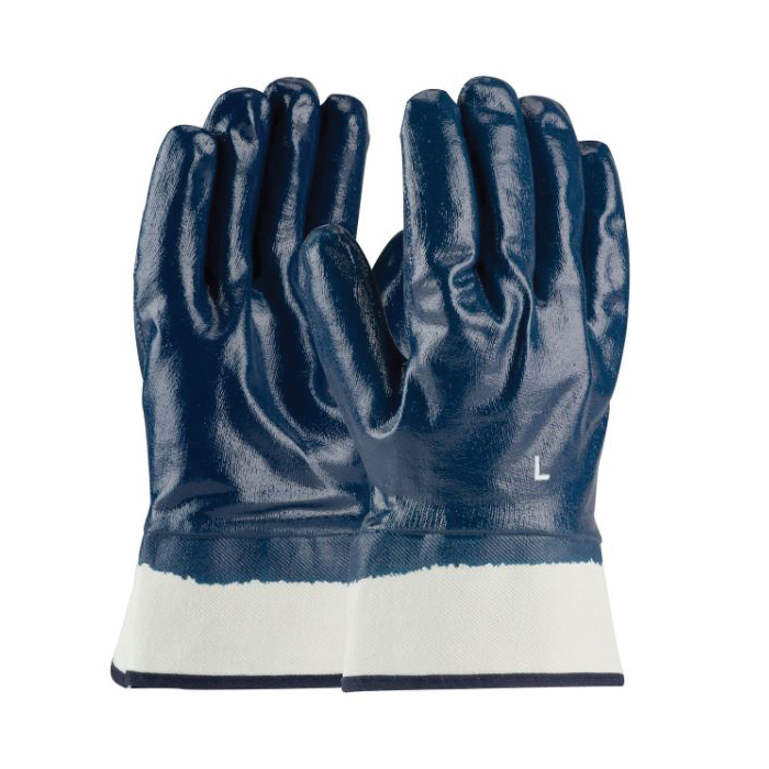 GLOVES CTD FULLY M NITRILE BL 9.4IN
