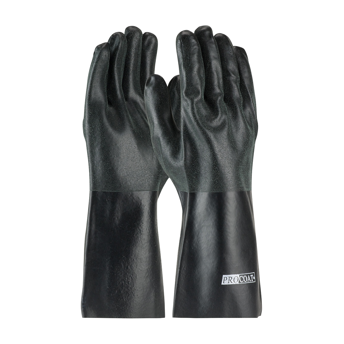 GLOVES CTD UNIV COTTON/PVC BK 14IN SANDY