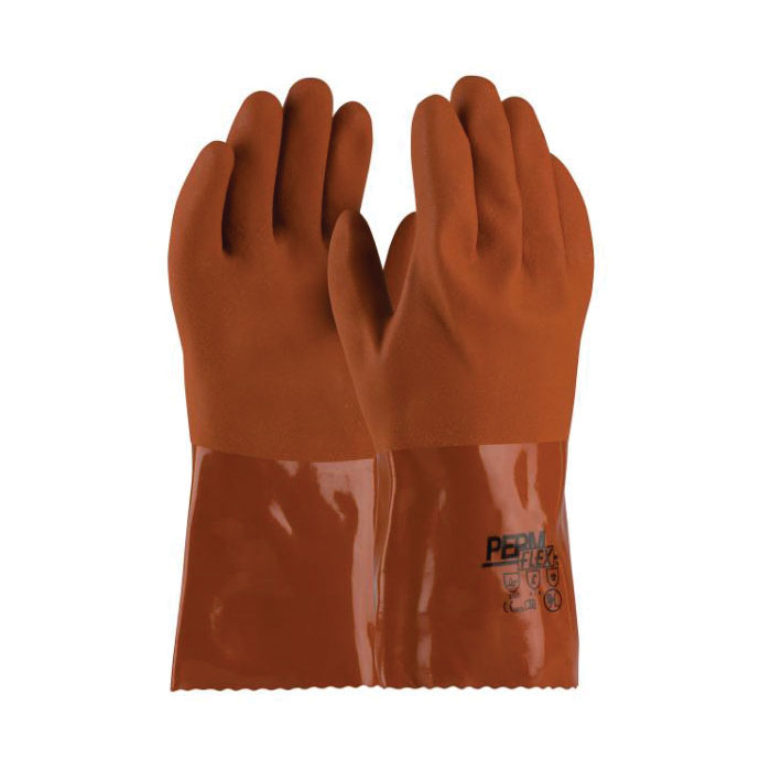 GLOVES RESISTANT CHEMICAL L COTTON/PVC