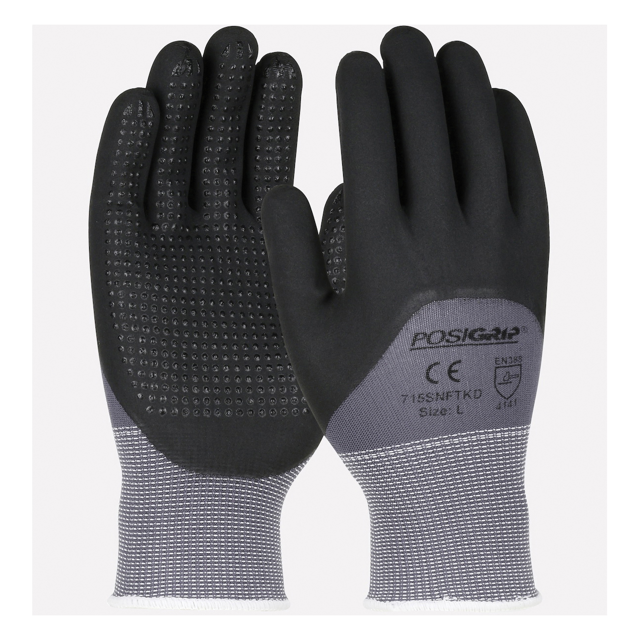 GLOVES PRP GENL CTD/WORK 2XL NYL BK/GRA