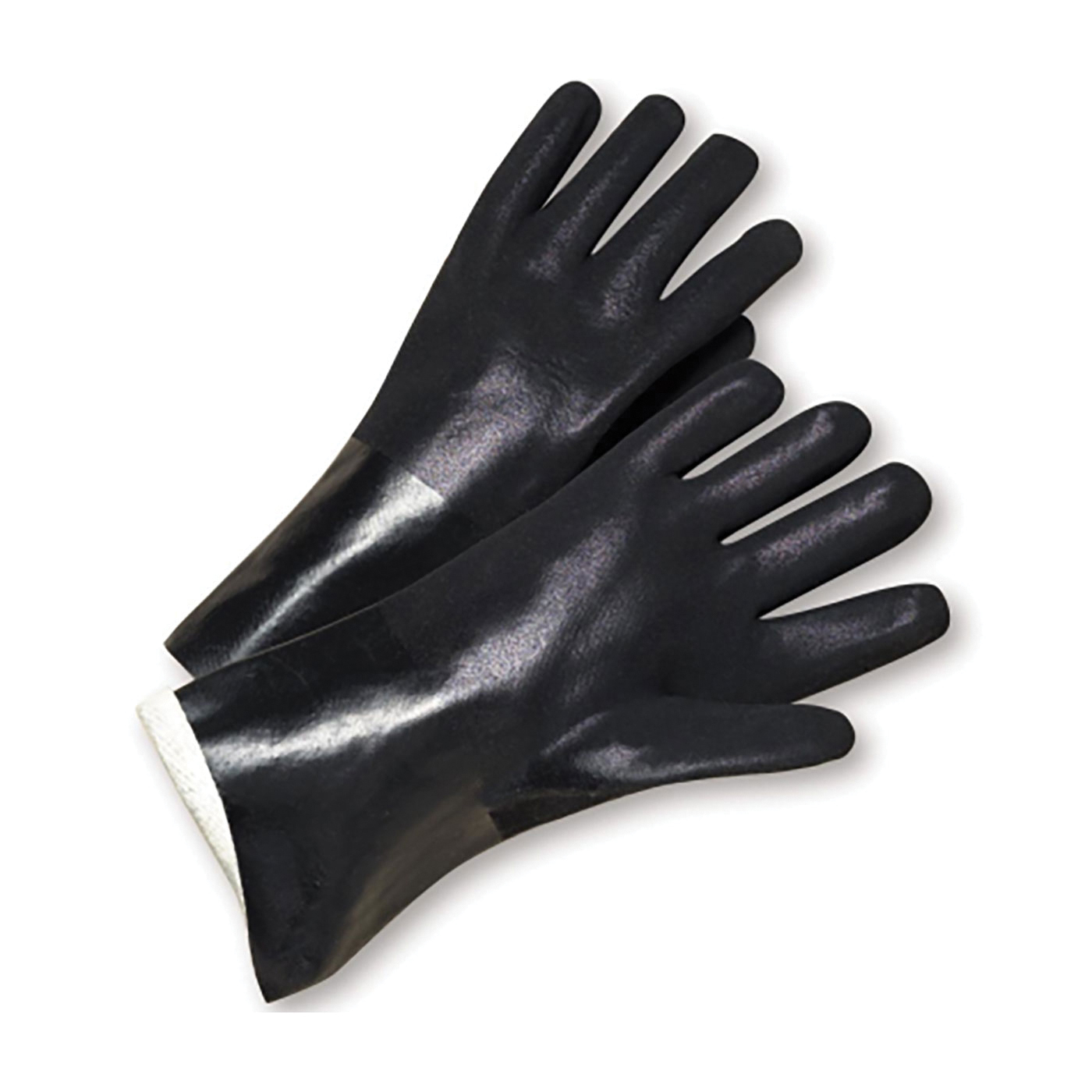 GLOVES CHEMICAL RESISTANT L PVC BK RGH